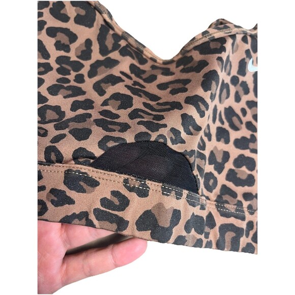 Nike Sports Bra Leopard Styling Cheetah See Through Missing Padding & Tags Sz S - Picture 6 of 9